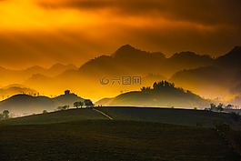 越南,日落,黃昏