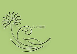 花,賀卡,綠色