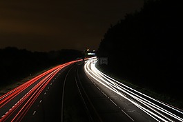灯,夜,高速公路