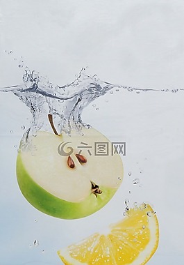 蘋果,檸檬,水浴