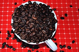 咖啡,豆,杯