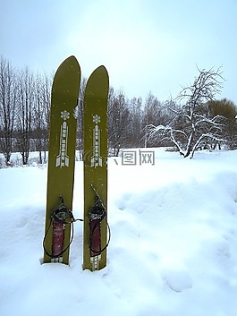 滑雪板,雪,冬天