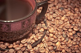 杯咖啡,咖啡,咖啡豆