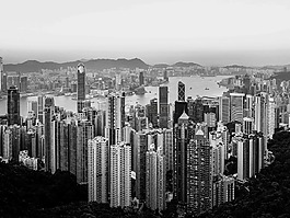 摩天大樓,城市,輪廓對著天空