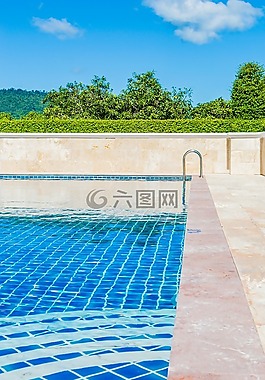 池,藍色,游泳