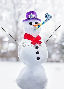 雪人,新年快樂,冬天