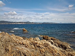 海,藍色,海灣