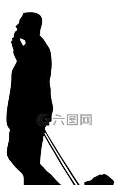 思考,漫步,行李