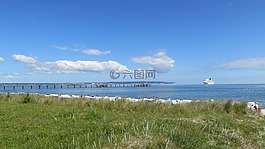 海灘,夏季,太陽