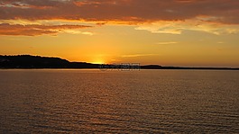 日落,浪漫,金
