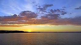 日落,浪漫,金