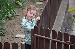 女孩,花園,孩子