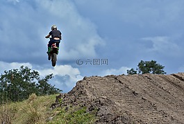 天空,越野摩托车,匝道