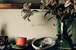 鮮花,花瓶,蠟燭