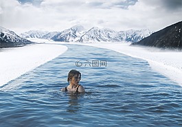 雪,水,冬天