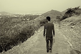 家伙,男子,走