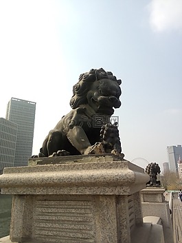 石獅子,雕塑,威武
