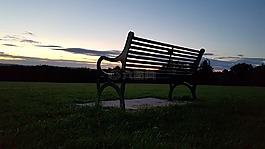 公園長椅,日落,景觀