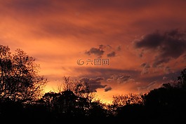 日落,云,太陽