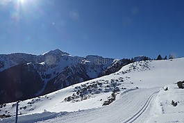 雪,山,冬天