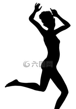剪影,女孩,女子
