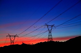 電網(wǎng),日落,黃昏