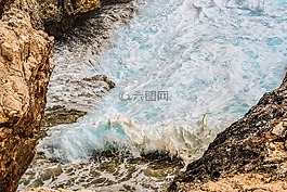 波,砸,巖質(zhì)海岸
