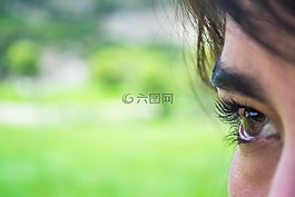 眼,噴霧,步行