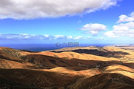 陰影,沙漠,小山