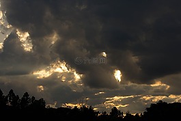 云,日落,天空