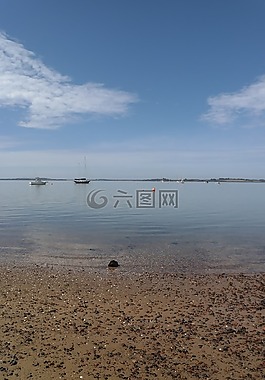 海灘,天空,海