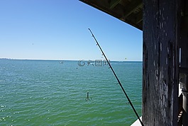 海灘,釣魚(yú),海