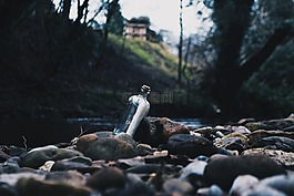 瓶,信,海