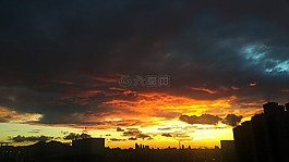 日落,發(fā)光,天空
