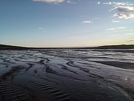 河,日落,沙漠