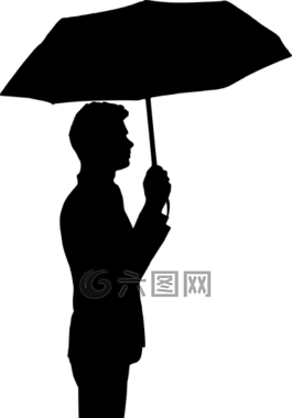 側(cè)影,傘,孤立