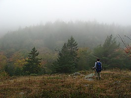 徒步旅行,背包,山