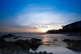 日落,沙灘炒作,米哈斯科斯塔