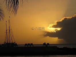 帆船,云,himmel