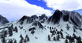 雪,山,景觀