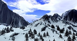 雪,山,景觀