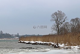 冬天,雪,银行