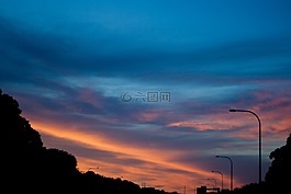 云,多彩,日落