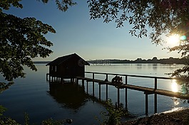 ammersee,网,船上的房子