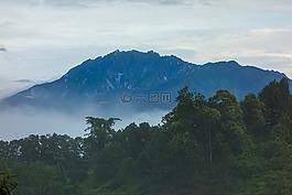 日出,山,云