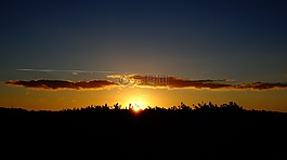 日落,天空,太陽
