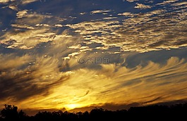日落,天空,黃色