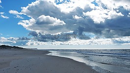 北海,沙,天空