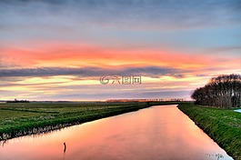 河,日落,人類發展報告