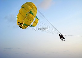降落傘,跳躍,男子